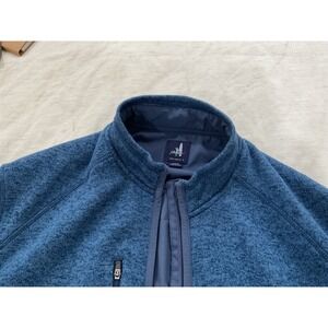 Johnnie-O Mens Blue Sweater Fleece Full Zip Jacket Large Heathered Knit
